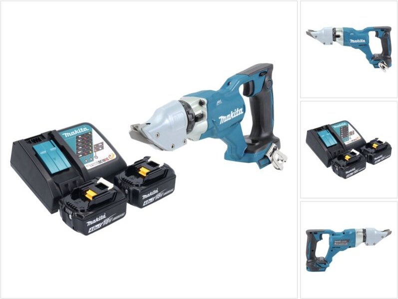 Makita DJS 200 RM Akku Blechschere 18 V 2,0 mm Brushless + 2x Akku 4,0 Ah + Ladegerät