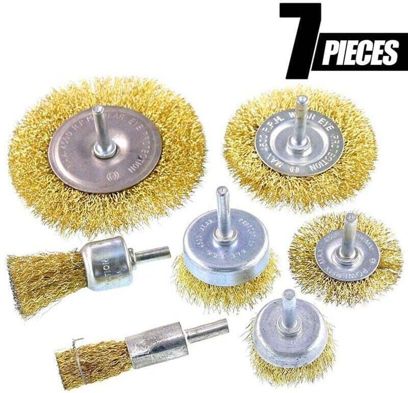 Drahtbürstenbohrer – Drahtbürstenbohrer-Set, Messingrad und Tasse für Drahtbürste und Bürste, perfekt zum Entfernen von ...