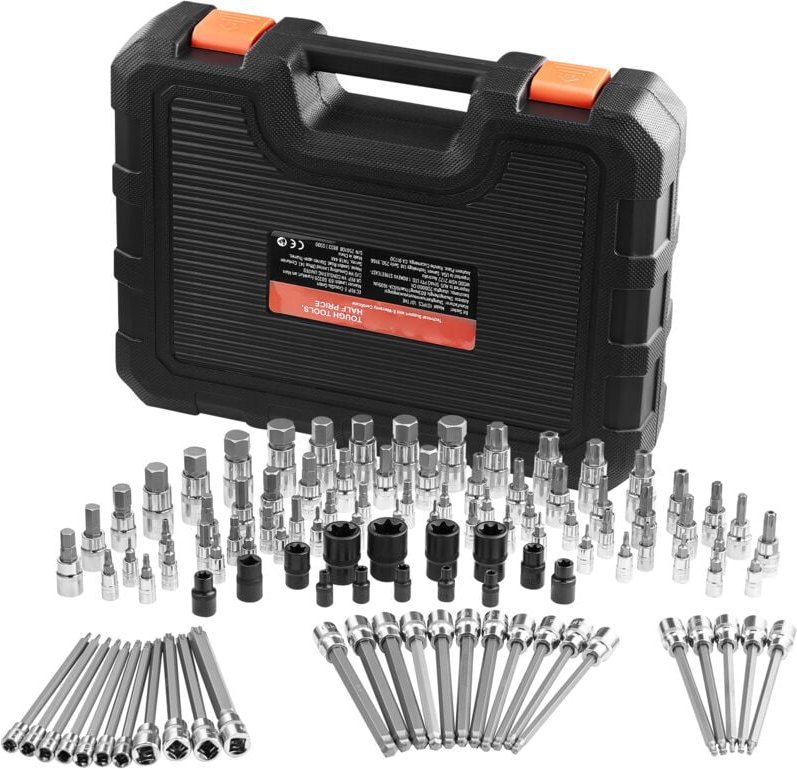 Mophorn 107-tlg. Bohrer- und Steckschlüsselsatz, Sechskant/Torx/Außen-Torx/manipulationssicher/extra lang, gefertigt aus...