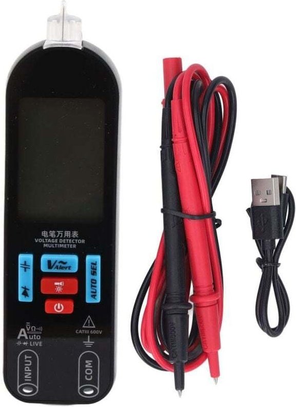 Multimètre Numérique Rechargeable Gamme Automatique avec Test de Continuité