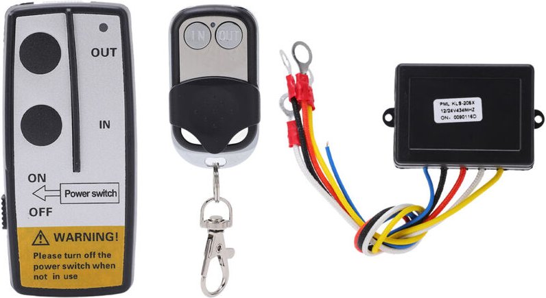 Kabellose Winden-Fernbedienung, DC12V-24V-Receiver-Set mit Schlüssel für Garagentor, Boot