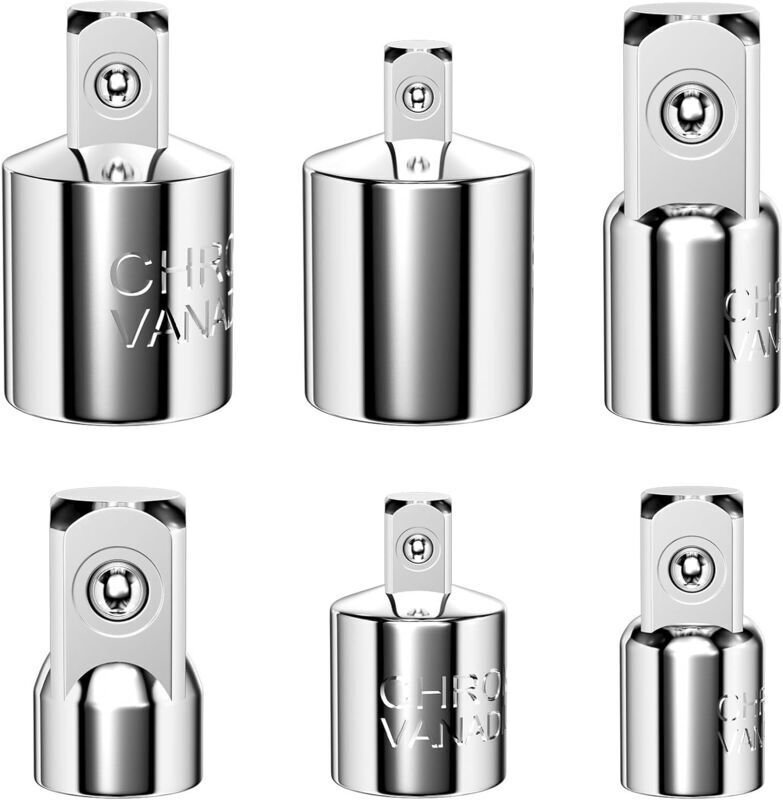 6-teiliges Steckschlüssel-Adapterset, Ratschenadapter, Steckschlüsseladapter, Adapter 1/4" auf 3/8", 1/2" auf 3/8", 3/8"...