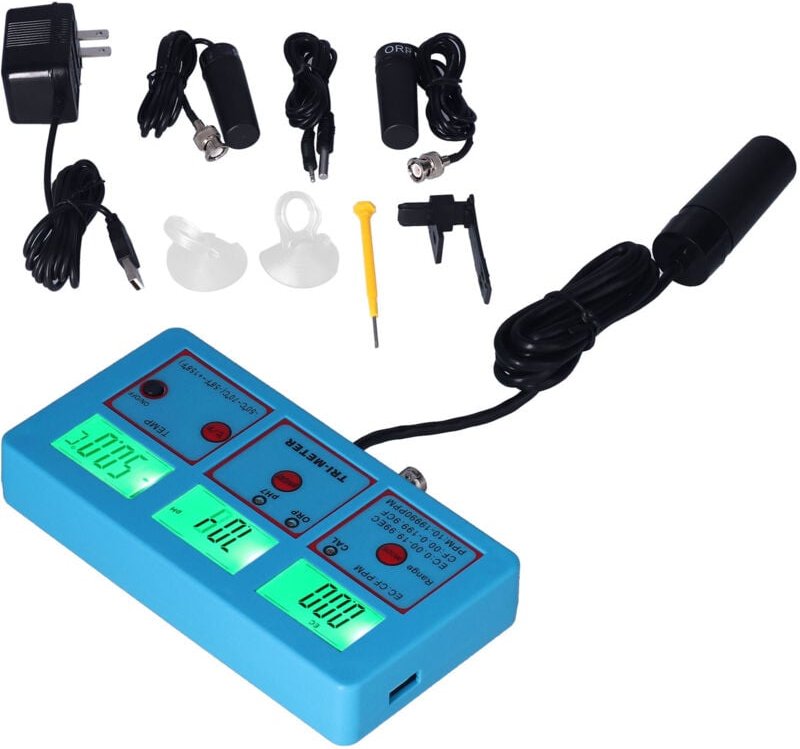 PH-118 Multi-Parameter-Wasserqualitätsmessgerät mit LCD-Hintergrundbeleuchtung, ORP, pH-Wert, EC, TDS, CF, Temperaturtes...