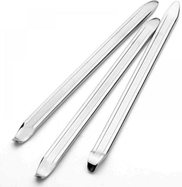 Cyslmuk - 3-teiliges Reifenheber-Reparaturwerkzeug aus Manganstahl, 25 cm, für Auto-, Fahrrad- und Motorradreifen (Silbe...