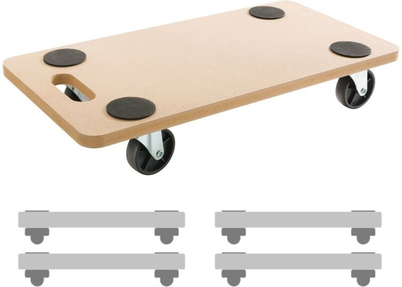 Rollbrett 4 Stück bis zu 200 kg Traglast Möbelroller Transportroller Transporter Möbelhund - Arebos