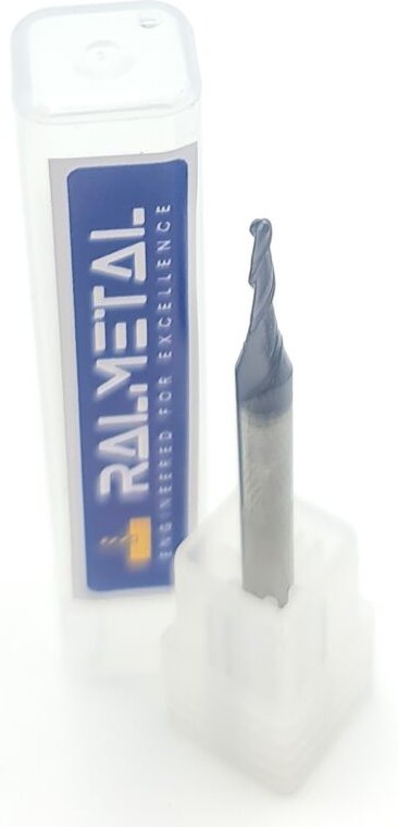 Vollhartmetall-Kugelkopffräser, konisch, R1,5 x 20 x 2° x 4D x 60 mm
