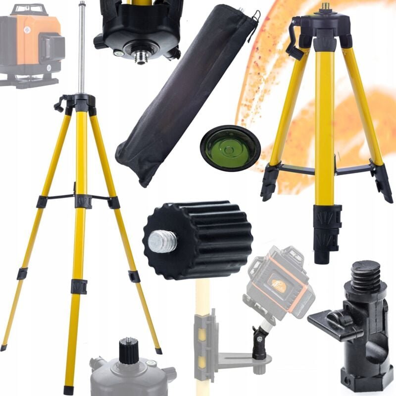 Rosfix-Stativ 43–120 cm für ein Rosfix-Laser-Nivelliergerät + Adapter zum Bestimmen von Fasen für ein Laser-Nivellierger...