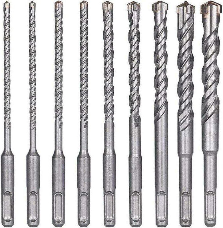Betonbohrer, 9-teilig (5 mm bis 16 x 160 mm), SDS-Plus-Schlagbohrer für Schlagbohrmaschinen, Kreuzbohrer für Ziegel, Ste...