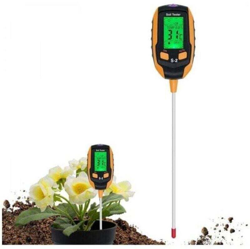 4-in-1 Boden-pH-Meter, digitales Bodenfeuchtigkeitsmessgerät, Thermometer, XU, Pflanzenmessung, Hygrometer-Test für Topf...