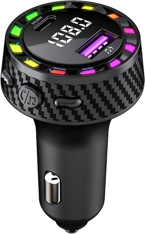 Auto Bluetooth Ladegerät PD30W USB Port Schnellladeadapter mit LED Licht Spannungsmonitor FM Bluetooth Transmitter