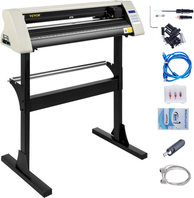 VEVOR 720mm Vinyl cutter 28 Zoll Vinyl Cutter Plotter Maschine Weiß Vinyl Schneideplotter 630 mm Schneidbreite Cutting P...