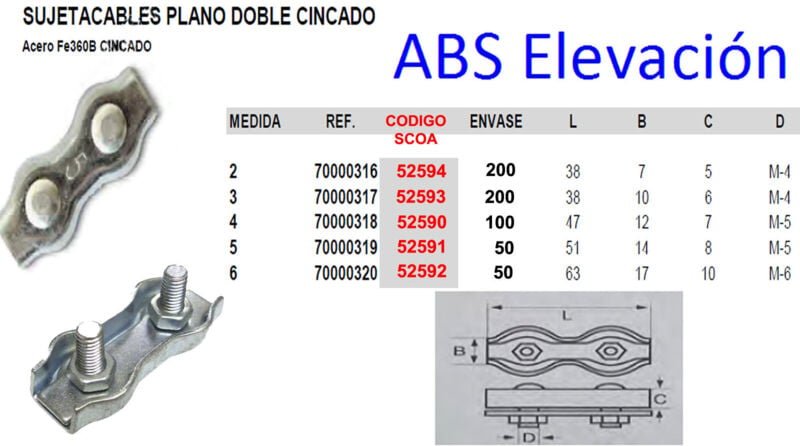 Mibricotienda - avl Doppelflachkabelbinder 4 verzinkt