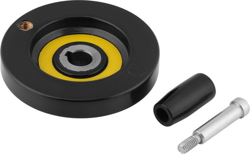 1 Stück schwarzes, geriffeltes hinteres Handrad für Dreh- und Fräsmaschinen mit drehbarem Griff (12 x 80 mm)