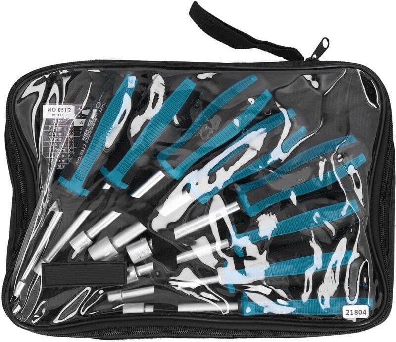 8-teiliges Schraubendreher-Set mit rutschfesten Griffen und Tiefloch-Steckschlüsselbits