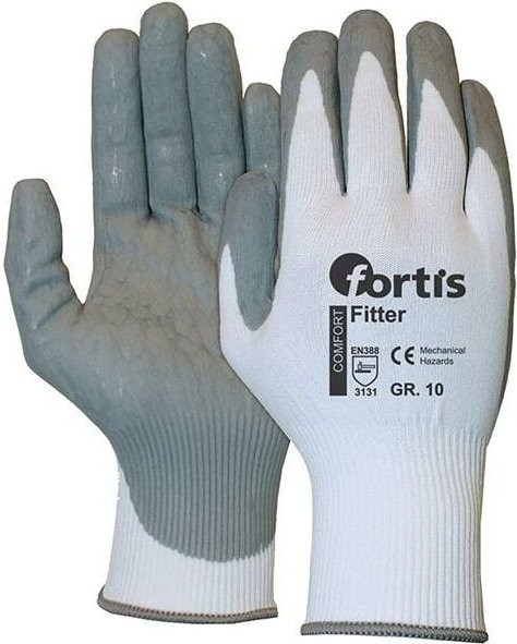 Handschuh Fitter Foam,weiß-grau, Gr.8 Fortis