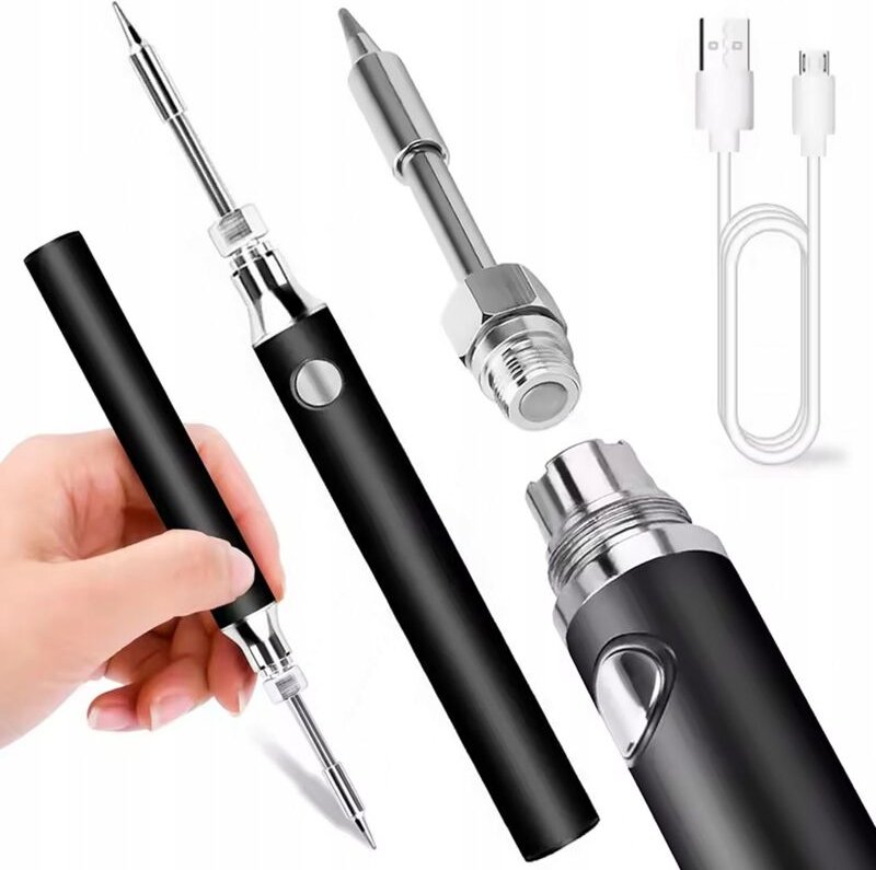 Rosfix Akku-Lötkolben 15 W – Kabellos & USB-C Ladefunktion 3 Temperaturstufen (300–450 °C) Für Elektronik, Reparaturen, ...