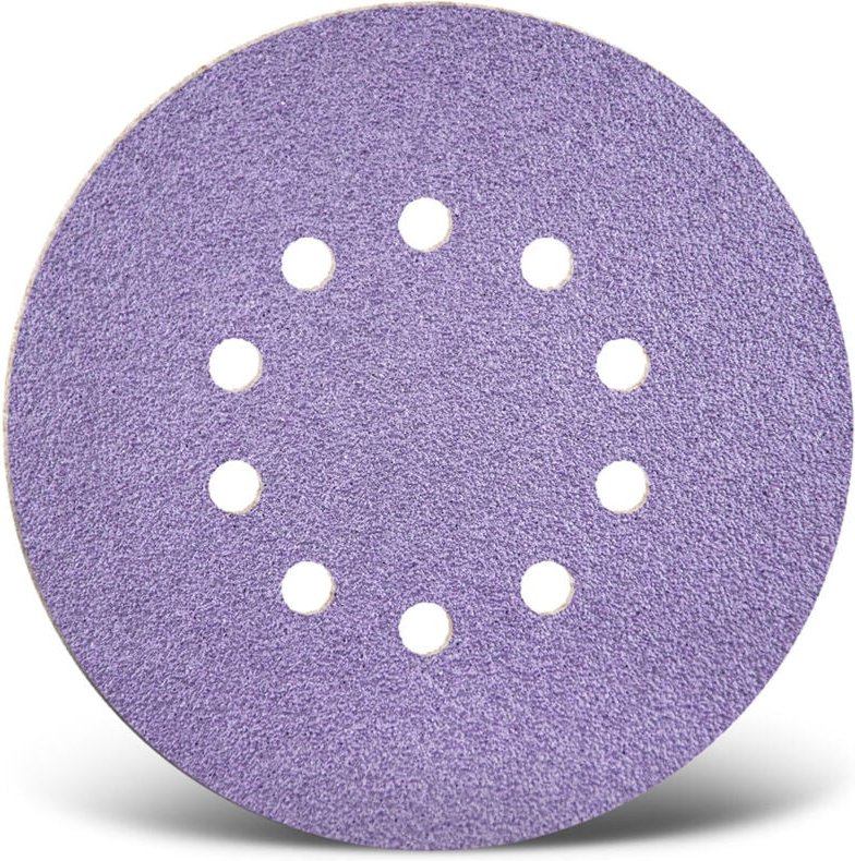 Purple hd Klett-Schleifscheiben, 225 mm, 10-Loch, f. Trockenbauschleifer, Keramik-Mix (25 Stk.) K60 - Menzer