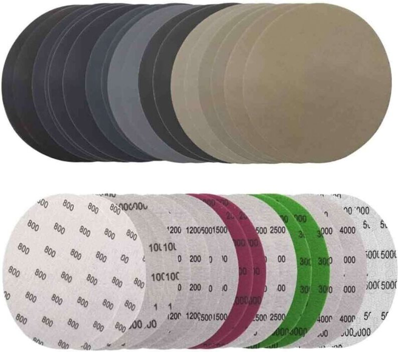 Set mit 36 Schleifscheiben (125 mm), runde Schleifscheiben, 125-mm-Schleifscheiben, Nass- und Trockenschleifscheiben, Kö...