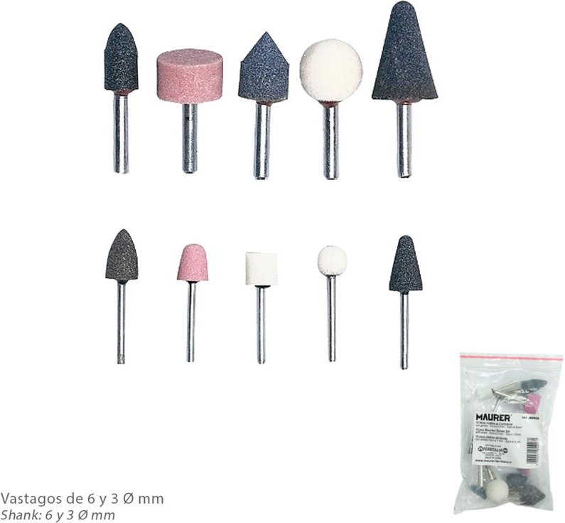 10-teiliges Fräsenset für Druckluft-Scheifmaschine