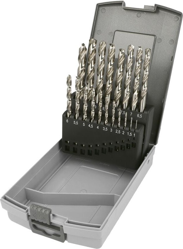 Heller 29384 6 HSS-Co 5 Metall-Spiralbohrer-Set 19teilig Cobalt, geschliffen DIN 338 Zylinderschaf