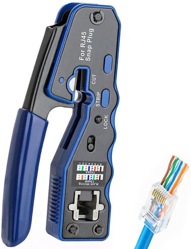 Crimpzange, RJ45 Crimpzange, Netzwerktester, Abisolierzange, Professionelle Netzwerkinstallation, Crimpzange RJ45 Crimpz...
