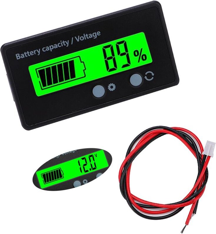 Gleichstrom-Batteriemessgerät, Batteriekapazitäts-Voltmeter-Überwachung, Bleiakku-Batterieanzeige, DC 12V 24V 36V 48V LC...