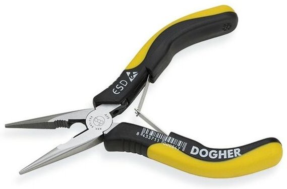 Mini-Halbrundzange mit Schnitt, esd, 125 mm Dogher 241-125