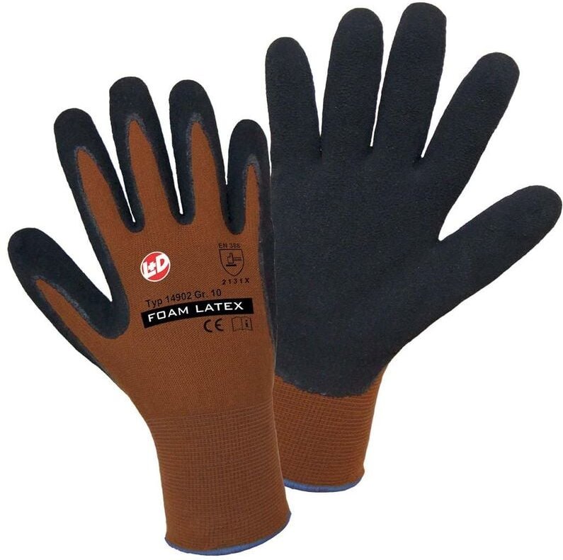 Leipold Doehle Nylon Latex foam 14902-BN Nylon Arbeitshandschuh Größe (Handschuhe): 10, xl en 388:20