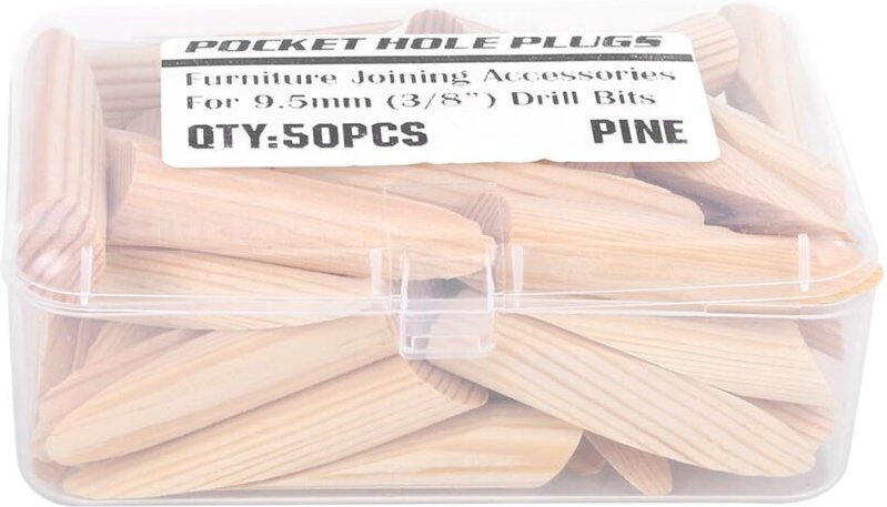 Eosnow 50 Stück Holz-Taschenlochstopfen, Holzbearbeitungsschrauben, Dübel-Set, geneigte Bohrwerkzeuge