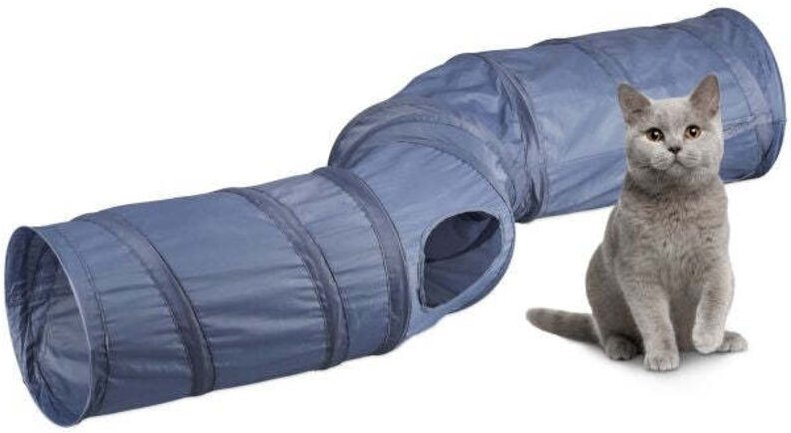 Zusammenklappbarer katzentunnel mit 4 ausgangen