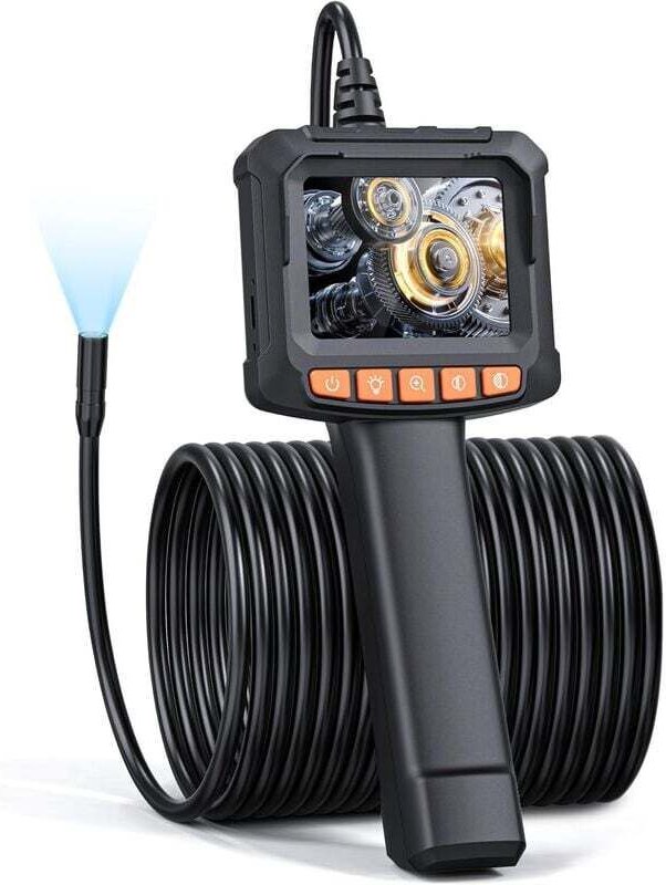 Camera Endoscopique,Endoscope Camera IP67 avec 8 LED Réglables, Endoscope Camera à Étanche IPS de 2,4 Pouces, 1080P HD C...