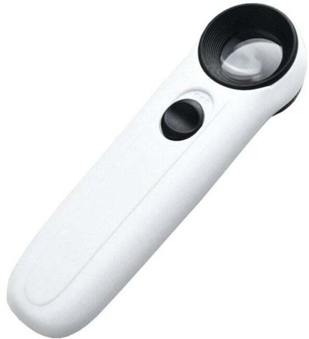 40-fache Vergrößerungslupe mit Licht, tragbar, für Büro, Lesen, Schmuckbegutachtung, Instrumentenreparatur