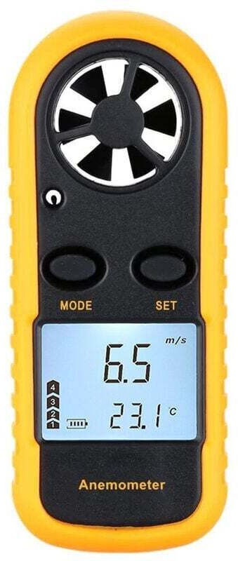 ZVD - Mini anémomètre numérique lcd vitesse du vent mesure de la température de la vitesse de l'air avec rétro-éclairage