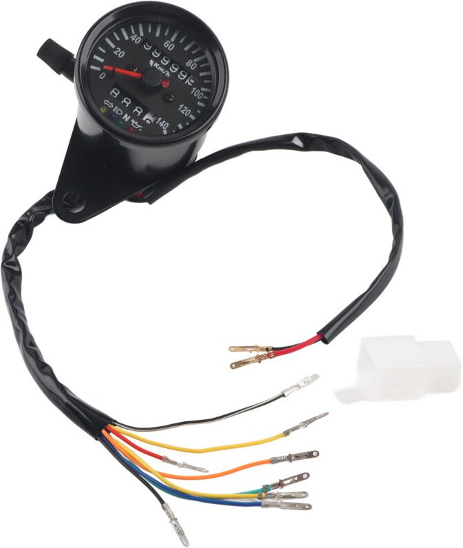 Robuster Kilometerzähler – Motorrad-Tachometer aus Metall, stoß- und rostbeständig, LED-Beleuchtung, duale Tachometeranz...