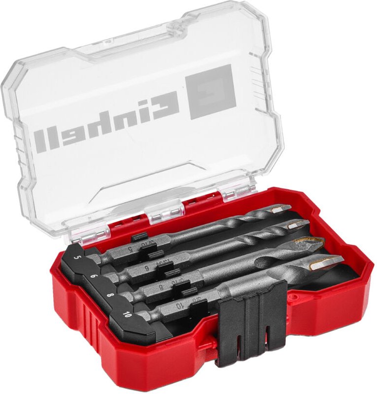 Einhell - Original xs-case 4-tlg. HM-Fliesenbohrer-Set (aus Werkzeugstahl, spezialgeschliffene Hartmetallplatte, Zentrie...