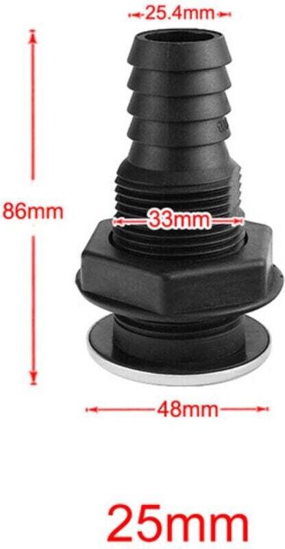 Raccord de Cale Nylon avec Rondelle Acier Inoxydable Pompe Aerateur Tuyau Bateau Marine Yacht