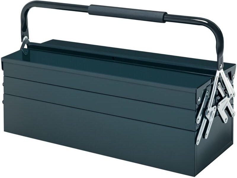 Werkzeugkoffer Werkzeugkiste 5 Fächer aufklappbar Stahl (SPCC) Dunkelgrün 56 x 20 x 41 cm