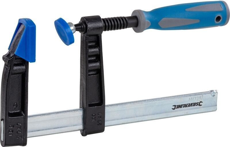 Robuste Schraubzwinge, extra lange Backen 200 x 100 mm