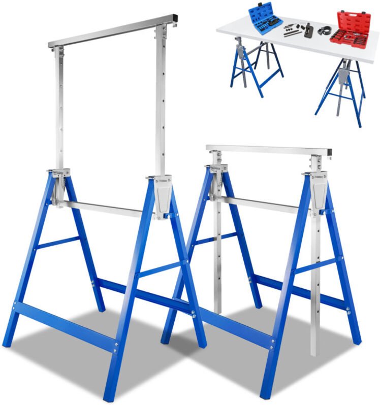 2X Gerüstbock Böcke Klappbar Arbeitbock bis 200kg 7-fach höhenverstellbar - Swanew