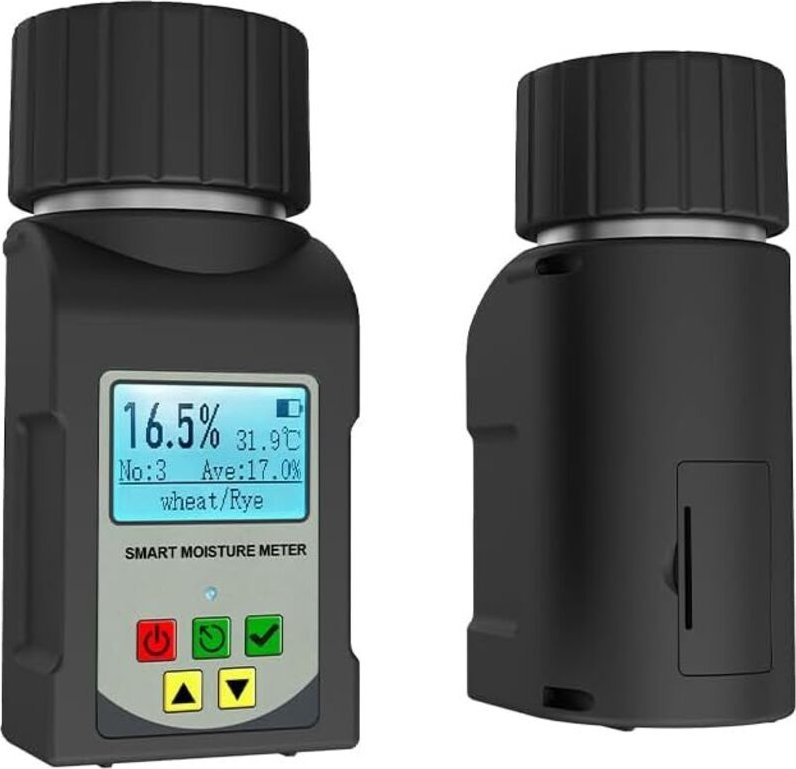 Feuchtigkeitsmesser, intelligentes Feuchtigkeitsmessgerät für 25 Getreidearten, Feuchtigkeitstester, Hygrometer für Mais...