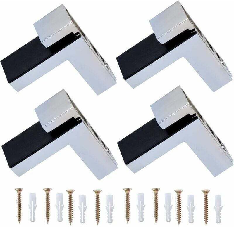 4 Stück Wandhalterungen für Glas-/Holzregale mit einer Dicke von 5 bis 30 mm