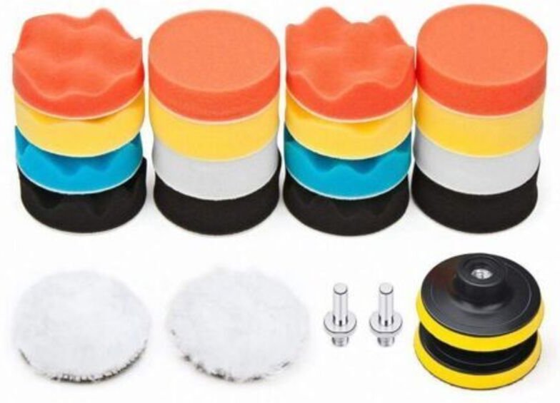 22 Stück 80mm Polierpad Polierschwamm Polierset mit M10 Bohrer für Bohrmaschine Wollpolierpad zum Polieren von Autos Sch...