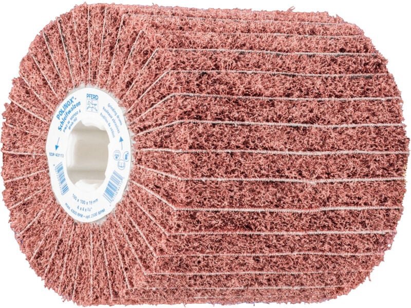 PFERD 44641106 POLINOX Vlies-Schleifwalze PNZ Ø 100 x 100 mm Keilnut 19 mm A 60/G für Feinschliff &