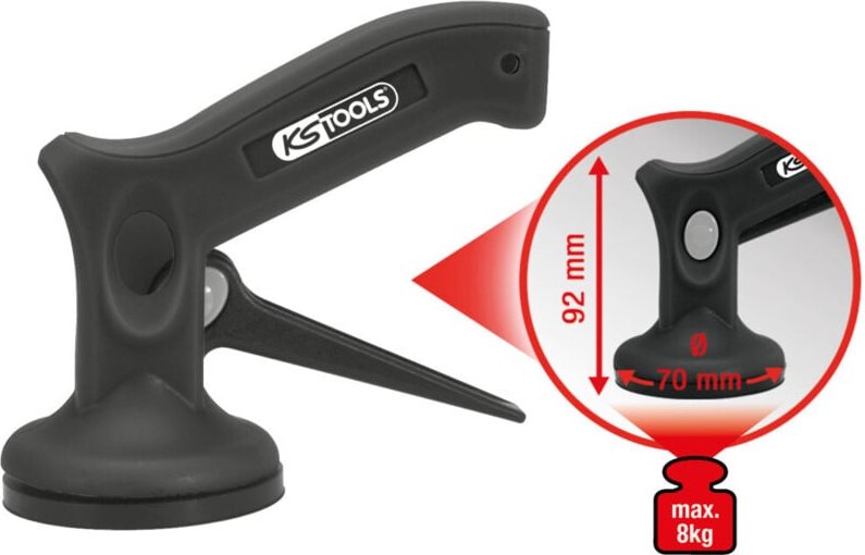 KS Tools Einhand-Mini-Saugheber, 8kg, Ø 70mm
