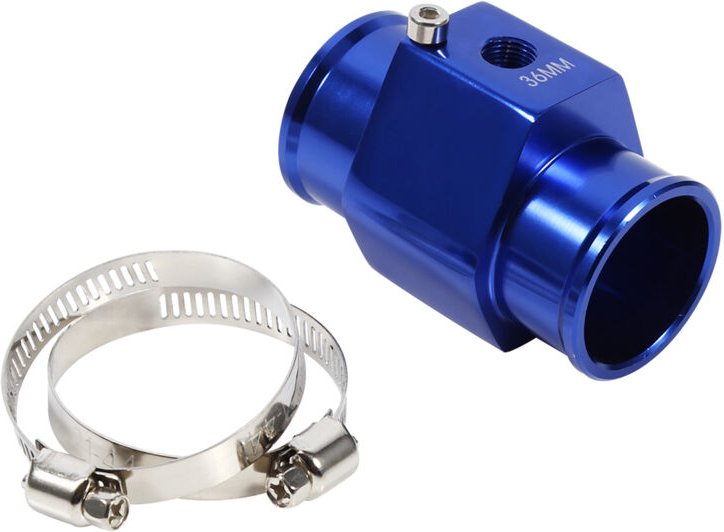 SUNXURY 36 mm Kühlersensor, Wassertemperatursensor-Adapter, Kühlerschlauch, universelle Aluminiumlegierung, Blau