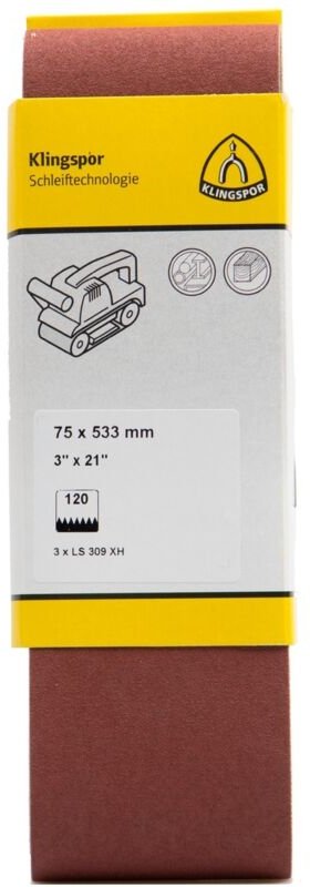 Ls 309 xh Hobbänder, 75 x 533 mm Korn 80 F5, SB-verpackt im Reiter - Klingspor