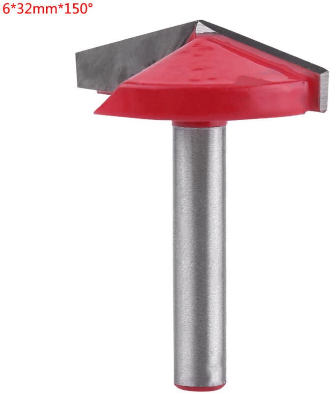 Nutfräser, V-förmiger Fräser aus Hartmetall für CNC-Gravur, Schaftfräser für Holzbearbeitung mit 6-mm-Schaft (6-mm-Schaf...