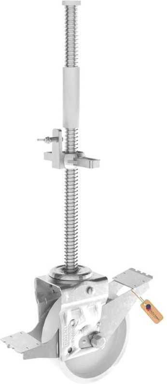 GeZu Impex Gerüstrolle 500 mm Lenkrolle mit Spindel Ø38 mm 200 x 50 mm (1000 kg) Gerüsträder mit Bremse
