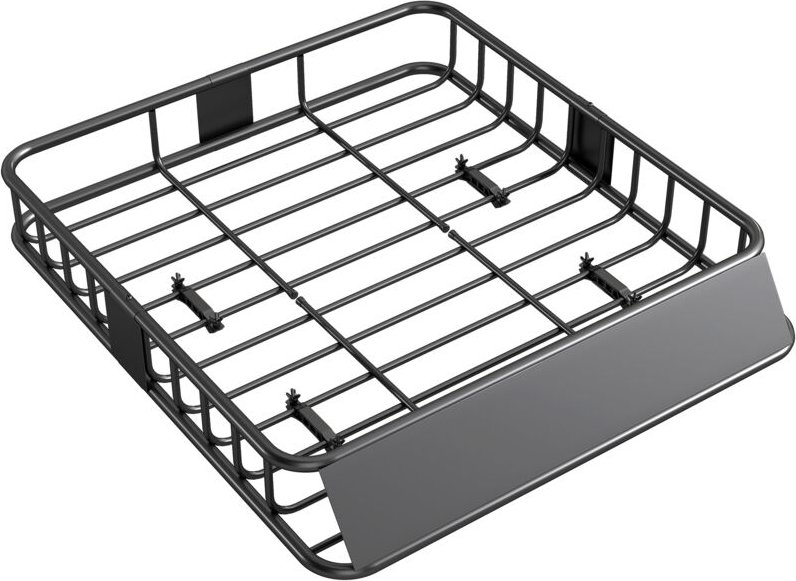 Dachgepäckträger für Autos, Autodach-Korb, 90,7 kg Tragkraft, Dachträger mit Windabweiser, Stahlrohre, Schwarz