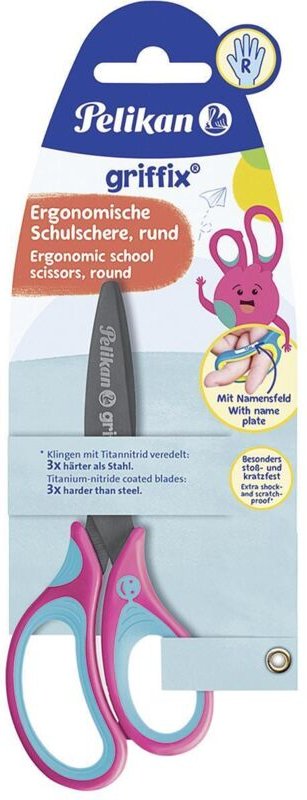 Schulschere Griffix rd RH pink